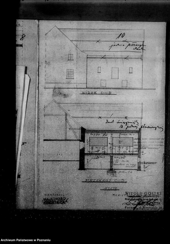 Obraz 16 z jednostki "Rysunek na rozbudowę gorzelni rolniczej w dobrach rycerskich O. Hantelmanna w Rokietnicy powiat poznański"