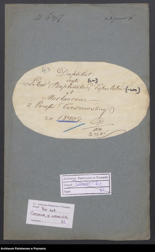 Obraz 2 z jednostki "Duplikat Liber Baptisator[-um], Copulator[-um] et Mortuorum"