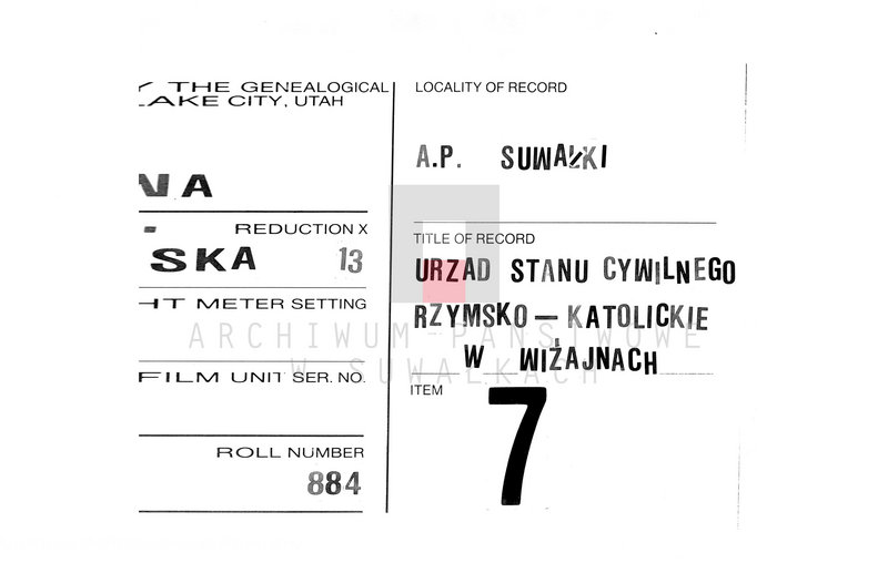 image.from.unit.number "Dublikat dlja zapisyvanija aktov graždanskogo sostojanija o roždenii, brakosočetanii i smerti vižajnskogo prichoda na 1882 god"