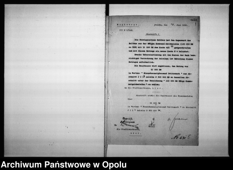Obraz 8 z jednostki "Abschnitt J I. Kapitalien u[nd] Schuldenverwaltung Rechnungsjahr 1930"