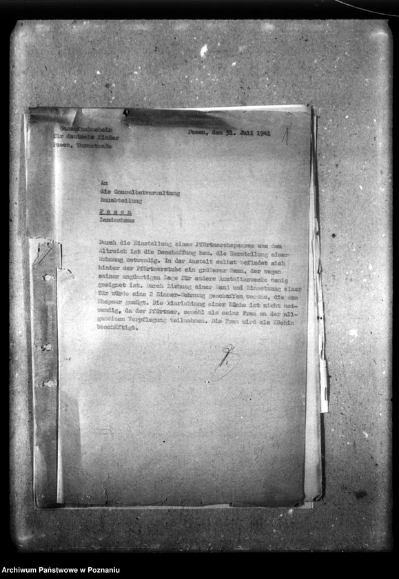 Obraz 5 z jednostki "Schriftwechsel mit der Gauselbsverwaltung [Korespondencja dotycząca spraw gospodarczych, dane o dzieciach, listy personelu niemieckiego]."