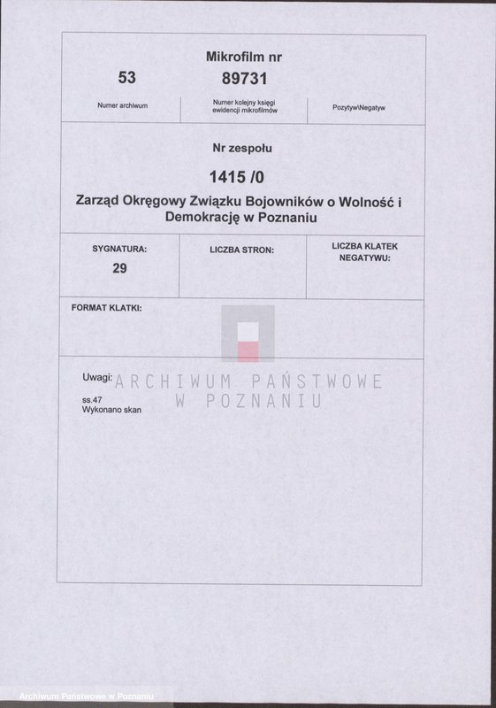 Obraz 2 z jednostki "Materiały sprawozdawcze na Vl Okręgowy Zjazd Delegatów Związku Bojowników o Wolność i Demokrację w Poznaniu."