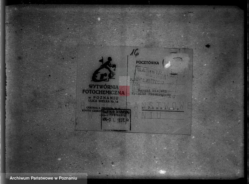 image.from.unit.number "Zatwierdzenie zakładu przemysłowego /wytwórni papirusu i płyt światłoczułych/ własność Kaiser Poznań Rataje"