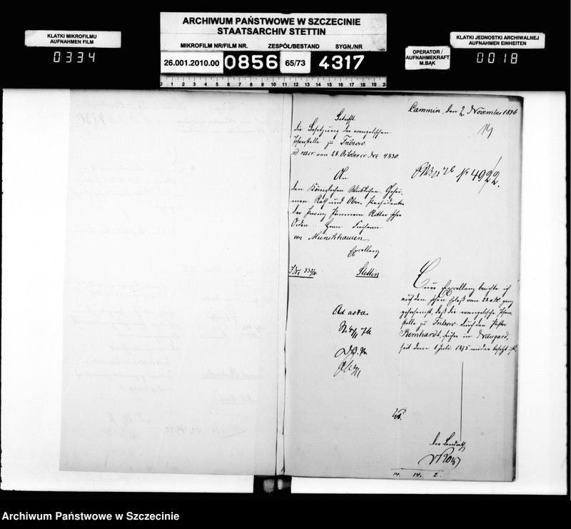 Obraz 19 z jednostki "Kontrolle über die Anstellung der Geistlichen in Folge des Gesetzes vom 11. Mai 1873 im Kreise Cammin"