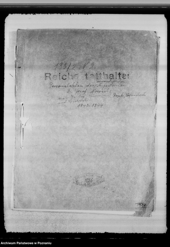 Obraz 4 z jednostki "Personalakten des wissenschaftlichen Angestellten Dr. Josef Nowacki, auch Kaletka, Siuchniński, Rzyski, Wojciechowski und Spychalski"