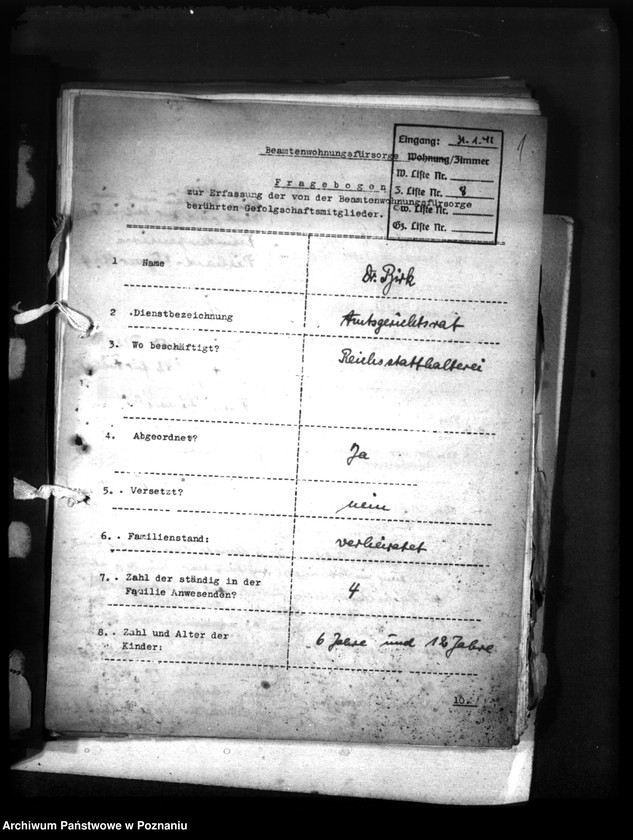 Obraz 5 z jednostki "Wohnungszuweisungen für Deutsche. Verdrängung der Polen."