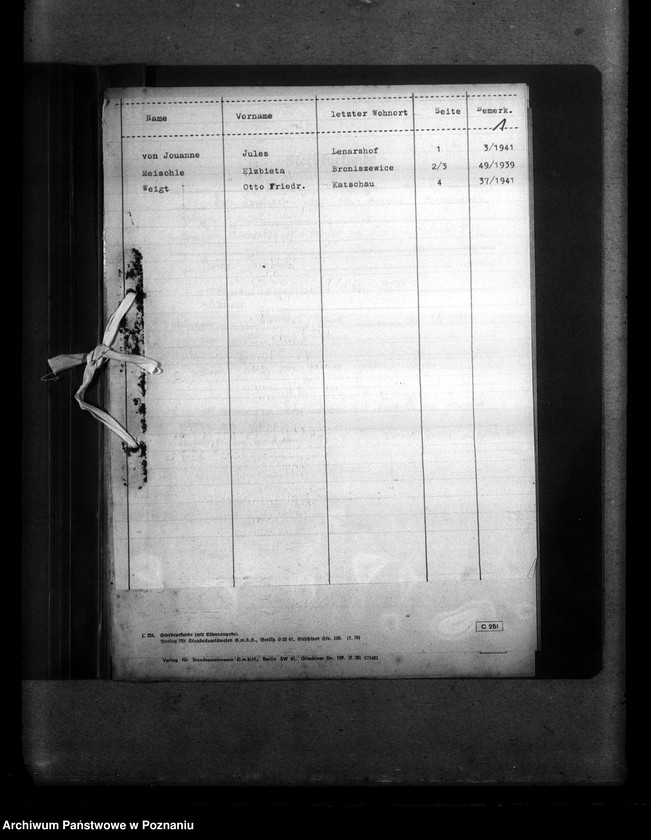 Obraz 5 z jednostki "Kreis Jarotschin (Jarocin). Wykazy miejscowych Niemców, którzy zginęli w 1939 roku."