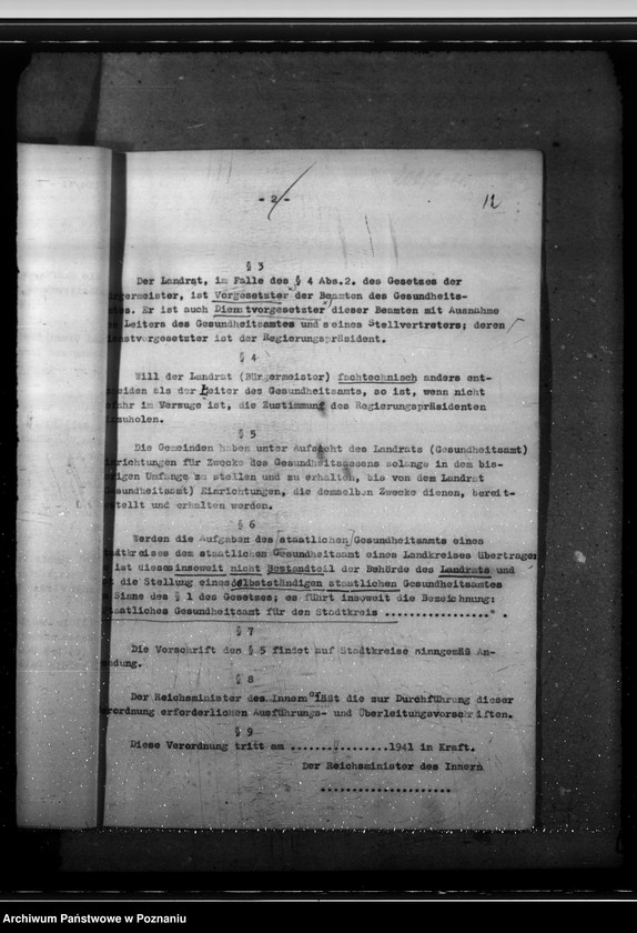 Obraz 17 z jednostki "Verordnung über die Einführung des Gesetzes über die Vereinheitlichung des Gesundheitswesens in den eingegliederten Ostgebieten."