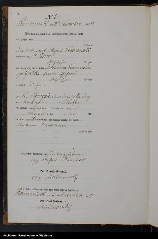 image.from.team "Urząd Stanu Cywilnego w Brzoziu Lubawskim pow. nowomiejski"