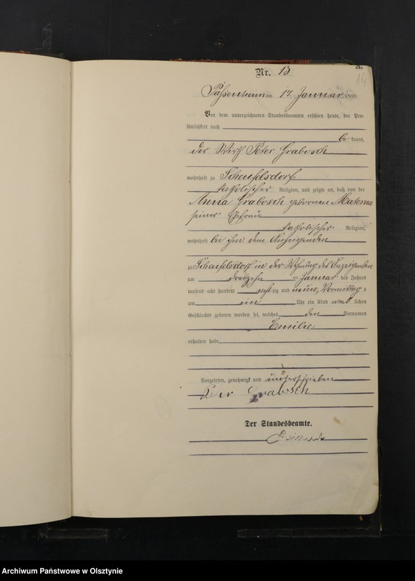 image.from.unit.number "Geburts-Haupt-Register Nr 1 - 260"