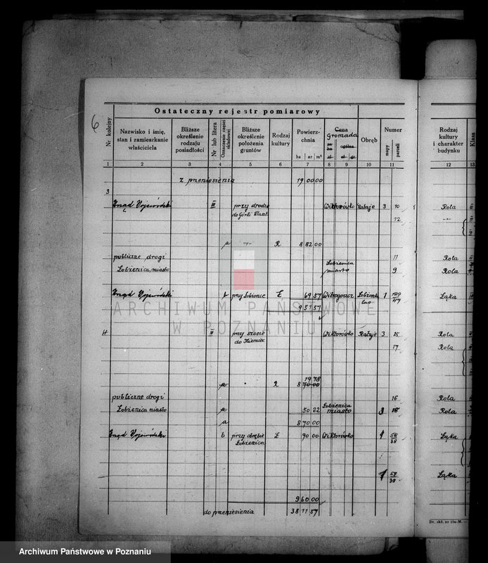 Obraz 12 z jednostki "Ostateczny rejestr pomiarowy majątku Łobżenice powiatu wyrzyskiego"