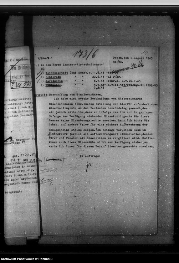 Obraz 14 z jednostki "Zuweisungen beschlagnahmter Grundstücke an Gemeinde-, Kreis- und Reichsverwaltungen"