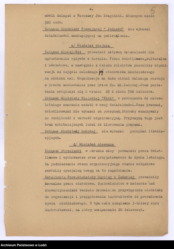 Obraz 8 z jednostki "[Sprawozdania periodyczne z ruchu politycznego społecznego i zawodowego]"