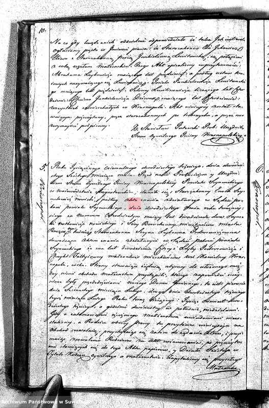 image.from.unit.number "Akta Zaślubionych Gminy Krasnopolskiey R-ku 1823. Powiat Seyneński. Województwo Augstowskie."