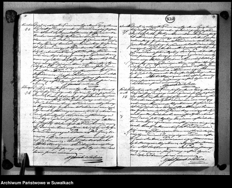 Obraz 19 z jednostki "Księga duplikat urodzonych, zaślubionych i zmarłych urzędnika stanu cywilnego, parafyi suwalskiey na rok 1832"