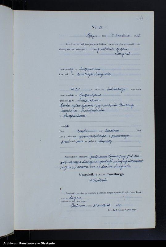 image.from.unit.number "Księga zgonów Nr 1 - 44,1 - 55,1 - 41,1 - 60,1 - 44,1 - 40 i 1 - 47 /brak 1885 - 1886,1888 i 1890/ /przepisana w języku polskim z oryginału niemieckiego w dniach 11.08.-9.09.1950/"