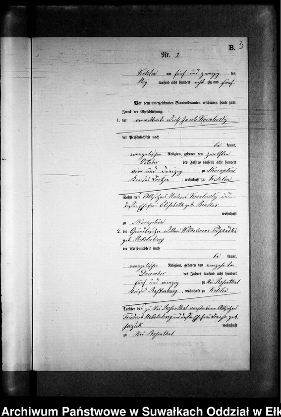 image.from.unit.number "Heiraths-Neben-Register des Preussischen Standes-Amtes Kehlen Kreis Angerburg"