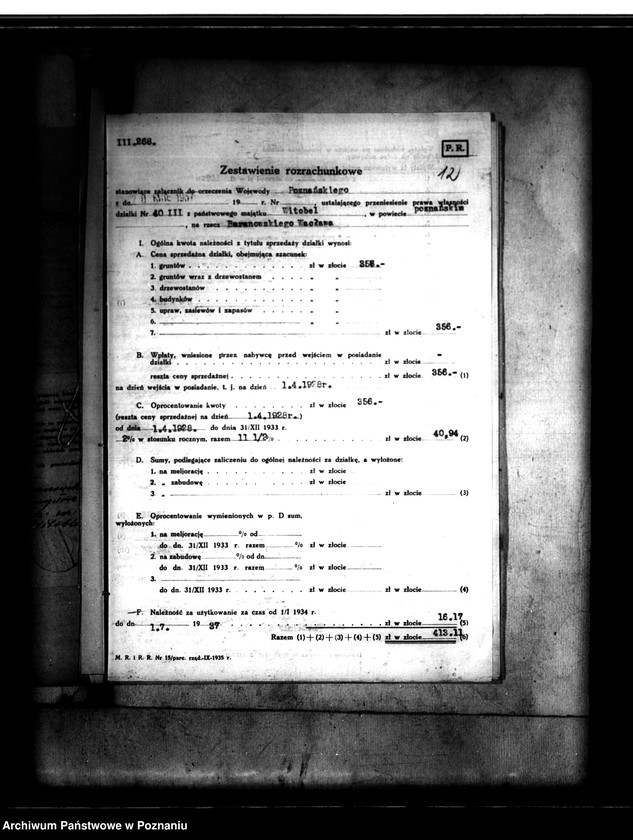 Obraz 16 z jednostki "Majątek Witobel 40 III powiatu poznańskiego Wacław Baranowski"