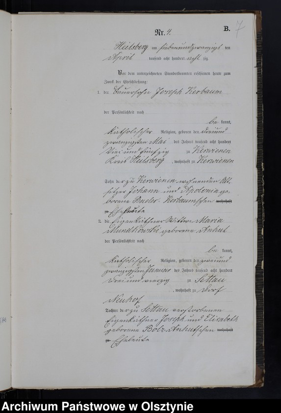 image.from.unit.number "Heiraths-Haupt-Register Nr 1 - 26"