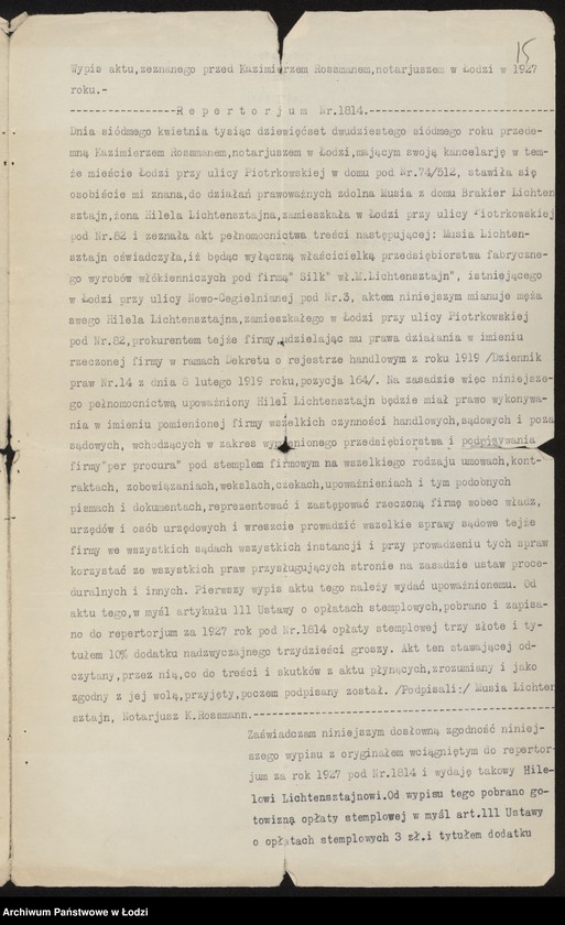 Obraz 17 z jednostki "Silk – Musia Lichtensztajn- wyrób towarów włókienniczych"