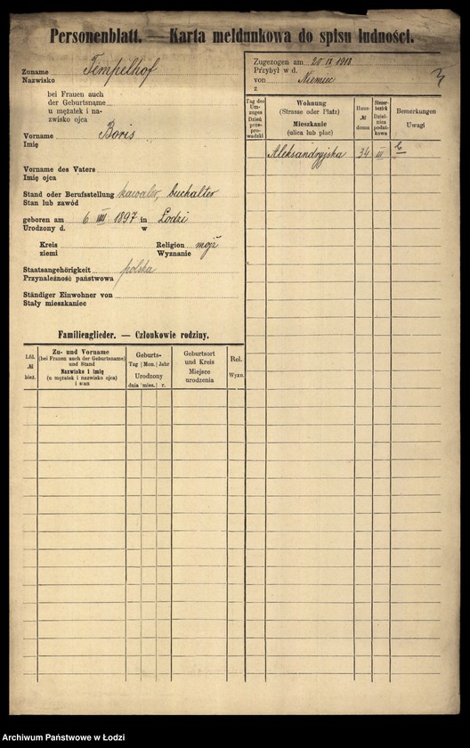 Obraz 5 z jednostki "[Spis ludności Łodzi] Tempelhof - Tenenbaum"