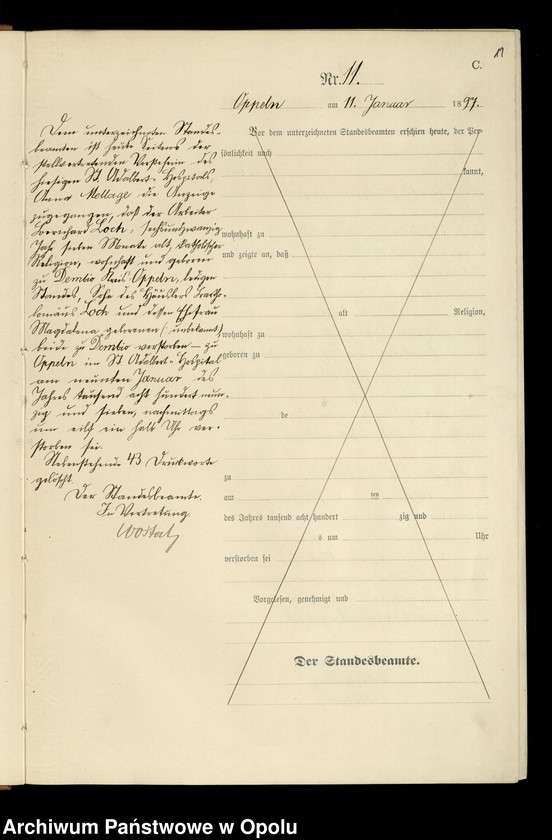 image.from.unit.number "Urząd Stanu Cywilnego w Opolu 1897 Rejestr zgonów Księga Miejscowa Nr 1 do 334"
