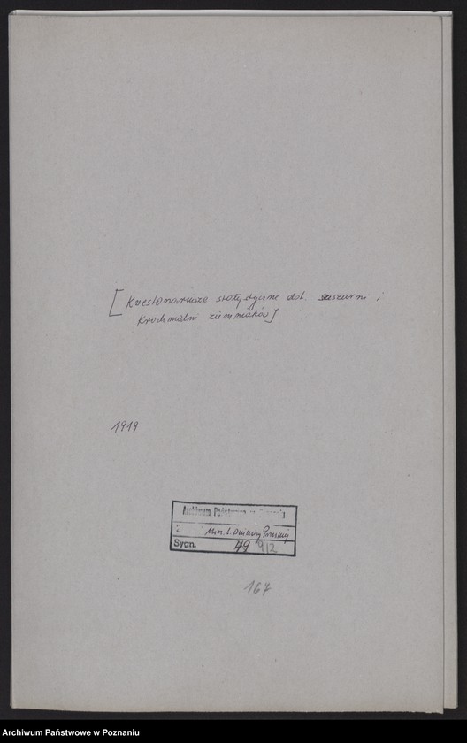 Obraz 2 z jednostki "[Kwestionariusze statystyczne dotyczące suszarni i krochmalni ziemniaków]"