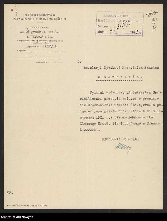 image.from.unit.number "Ułaskawienia z b. Kongresówki - nieuwzględnione, dotyczące zabójstw, napadów zbrojnych, rabunkowych, pokątnego gorzelnictwa, gwałtu, deprawacji, wymuszeń, łapownictwa, wyroków: o kradzieże dokonane min. przez Rosjan b. żołnierzy armii Wrangla, o przemyt przez granicę pruską, a także o zdradę i wstąpienie do armii bolszewickiej"