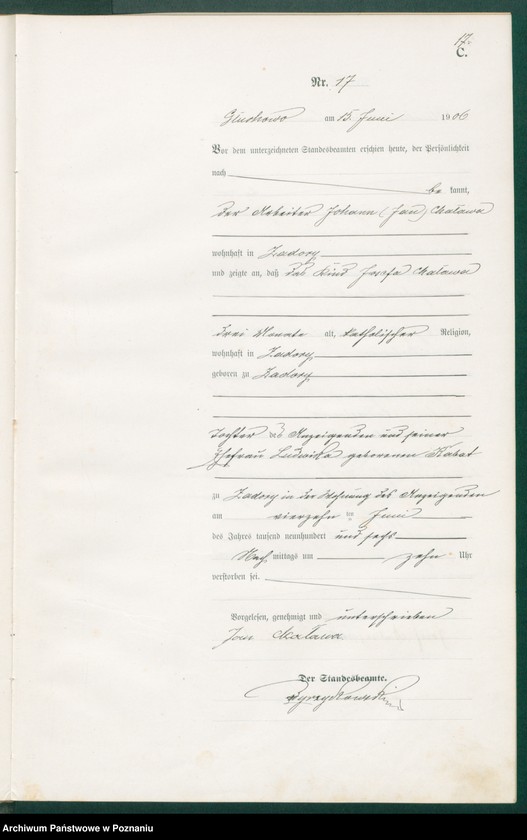 Obraz 19 z jednostki "Sterbe-Haupt-Register"