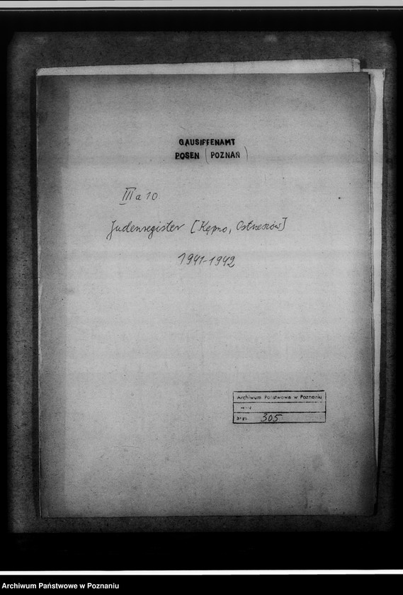 image.from.unit.number "Judenregister [Kępno, Ostrzeszów]"