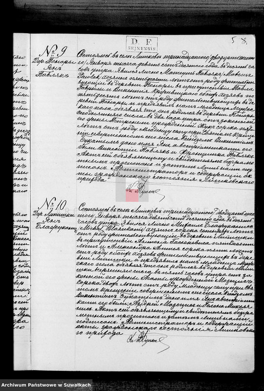 Obraz 8 z jednostki "Duplikat aktov graždnskago sostojanija Liškovskago Rimsko- Katoličeskago Prichoda, o rodivšichsja, brakosočetavšichsja i umeršich za 1910 god"