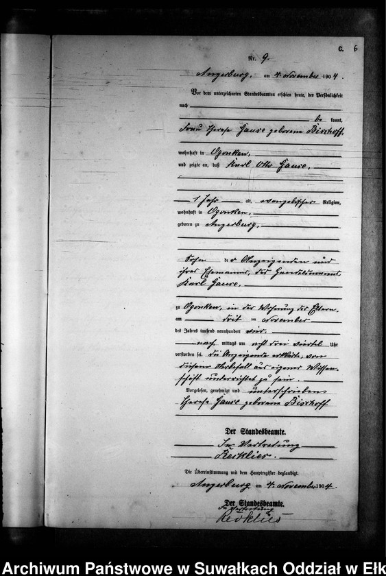 image.from.unit.number "Sterbe-Neben-Register des Preussischen Standes-Amtes Gross Strengeln Kreis Angerburg"