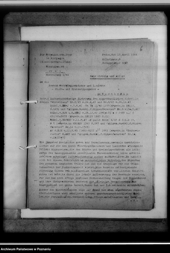 Obraz 10 z jednostki "Mittelungsblätter an die Kreissippenämter für das Geschäftsjahr 1944/45"