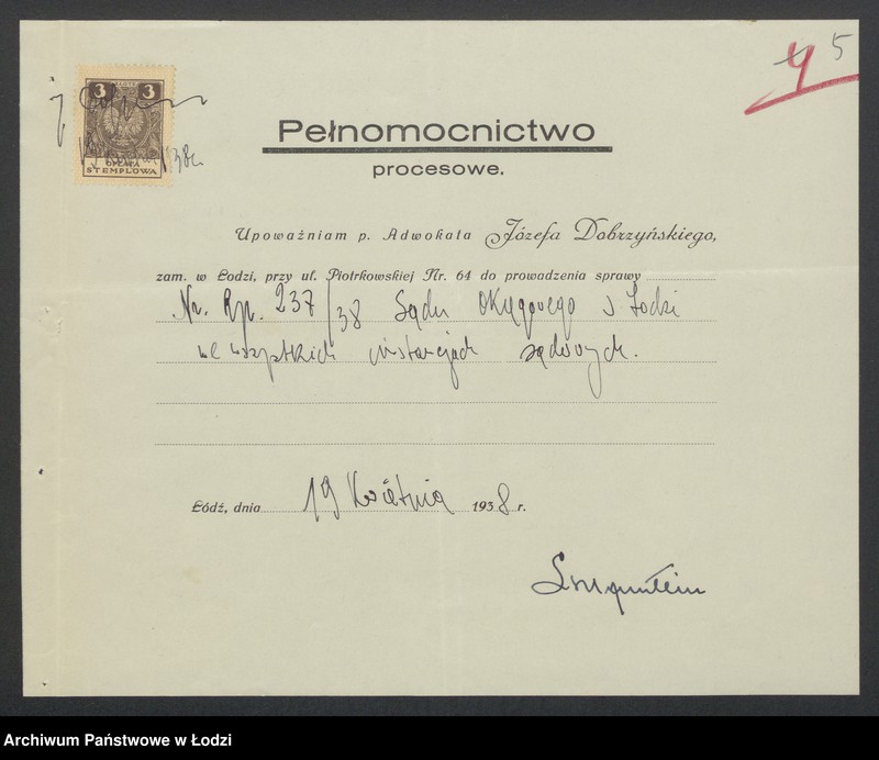 Obraz 7 z jednostki "Zakłady Handlowo-Przemysłowe Włókno Zgierskie wł. Leon Blanstein- sprzedaż surowców włókienniczych i wyrób przędzy w Zgierzu"