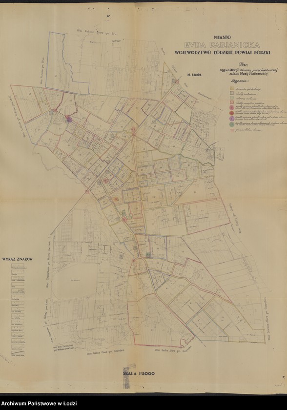 Obraz 1 z jednostki "Miasto Ruda Pabianicka ... powiat łódzki plan organizacji obrony przeciwlotniczej miasta Rudy Pabianickiej - zasadniczy"