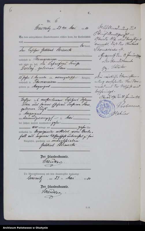 image.from.unit.number "Sterbe-Neben-Register Nr 1 - 20"