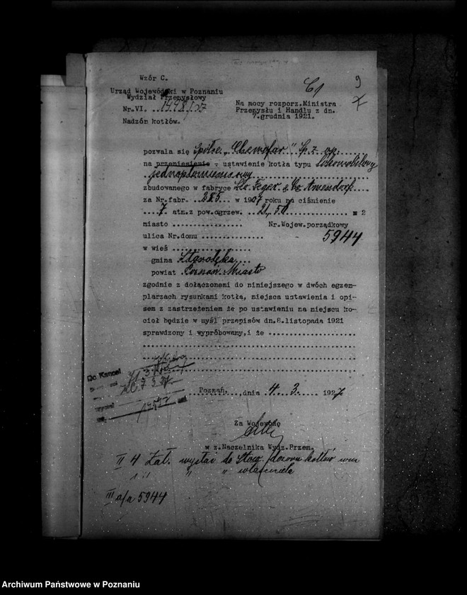 Obraz 14 z jednostki "Fabryka gliceryny własność "Chemofar" Spółka z o.o. Fabryka mebli A. Tabaki w Swarzędzu nr 5944"