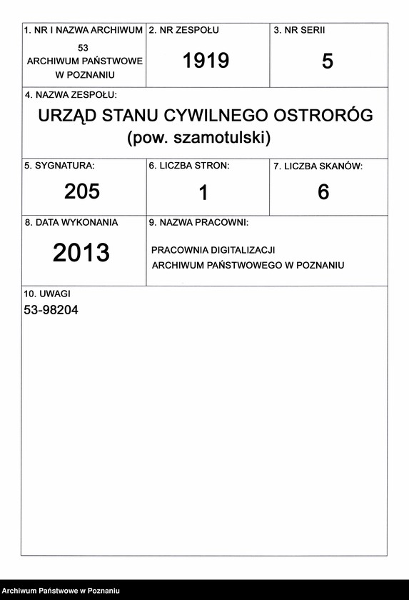image.from.unit.number "Akta zbiorowe rejestracji stanu cywilnego do księgi urodzeń z roku 1899"
