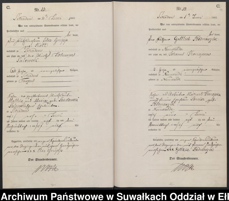 image.from.unit.number "Sterbe-Haupt-Register des Königlich Preussischen Standes-Amtes Schaden Kreis Sensburg"