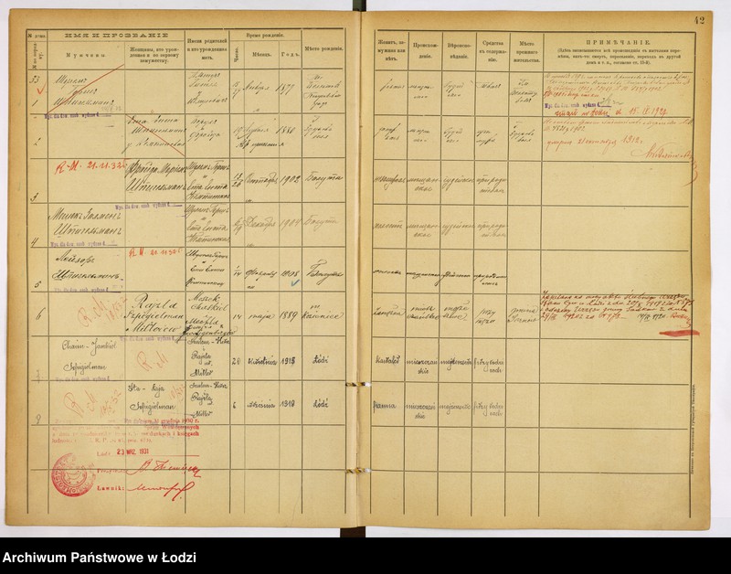 Obraz 18 z jednostki "[Księga ludności stałej m. Łodzi guberni piotrkowskiej nr domu 32a-41m]"