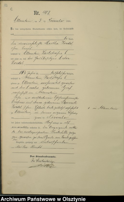 image.from.unit.number "Sterbe-Haupt-Register Tom II, Nr 398-510"