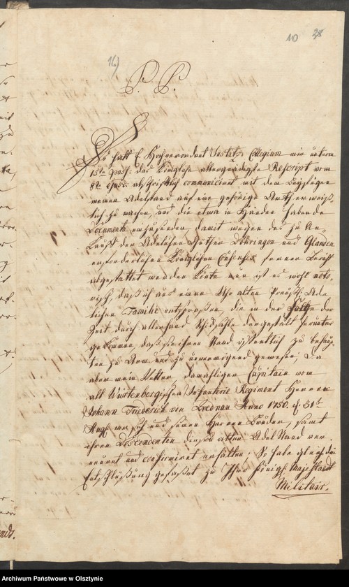 image.from.unit.number "In S. [Sachen] des Cammerers Elias Ernst Grafen von Finkenstein auf Hasenberg. Den Verkauff seiner Adelichen Gütter Alt=Doehringen [Durąg] und Glanden [Glądy]"