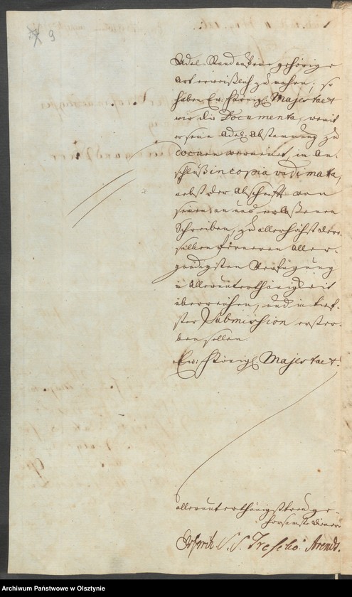 image.from.unit.number "In S. [Sachen] des Cammerers Elias Ernst Grafen von Finkenstein auf Hasenberg. Den Verkauff seiner Adelichen Gütter Alt=Doehringen [Durąg] und Glanden [Glądy]"