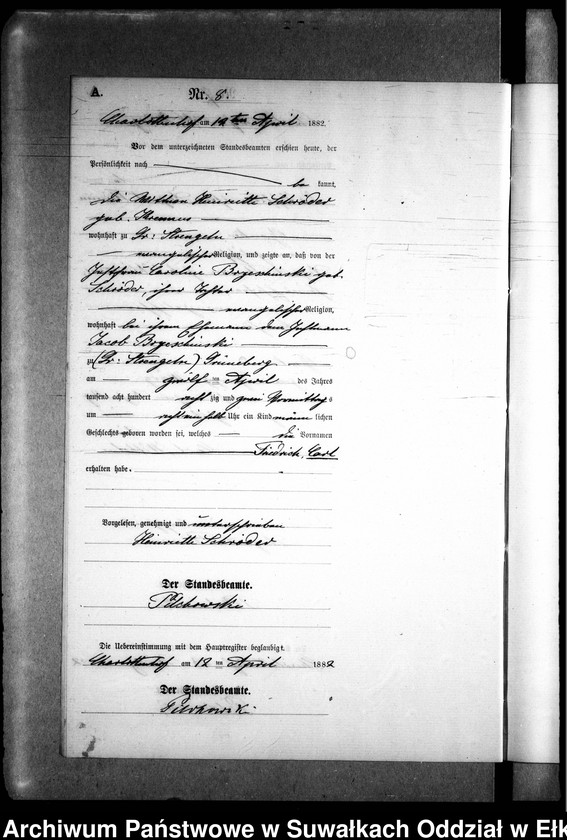 image.from.unit.number "Geburts-Neben-Register des Preussischen Standes-Amtes Gr. Strengeln Kreis Angerburg"