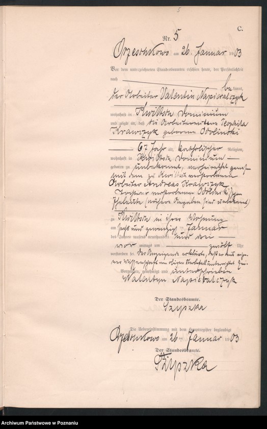 Obraz 8 z jednostki "Sterbe-Neben-Register"