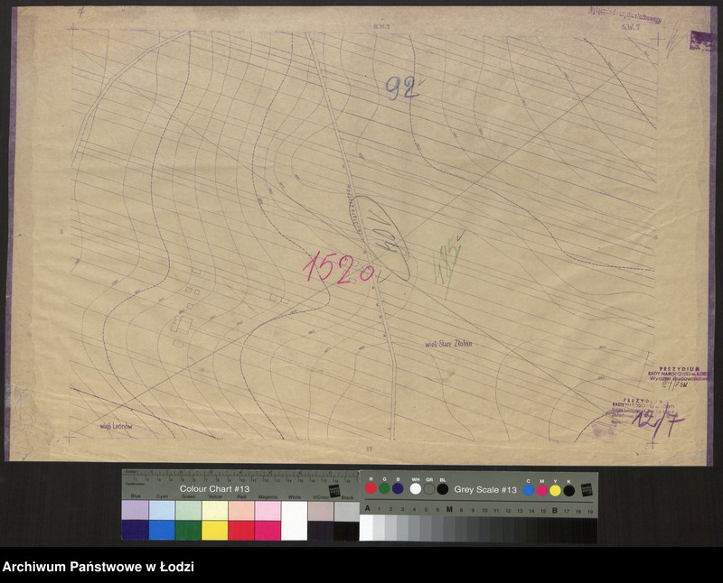 Obraz 1 z jednostki "Plan m. Łodzi 1:2000 z oznaczeniem podziału miasta na obwody i rejony spisowe. Sekcja SW7"