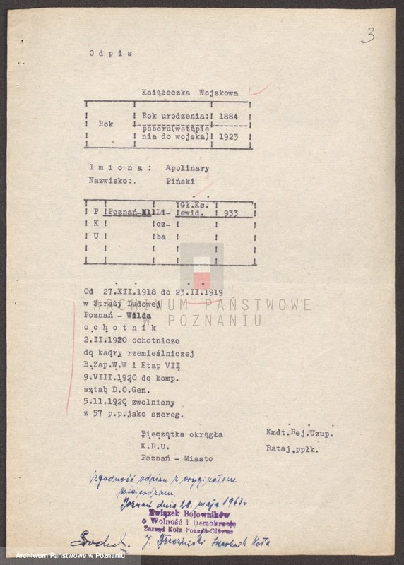 Obraz 16 z jednostki "Życiorysy powstańców wielkopolskich: P - tom lV /Piński Apolinary - Piotrowski Jan/."