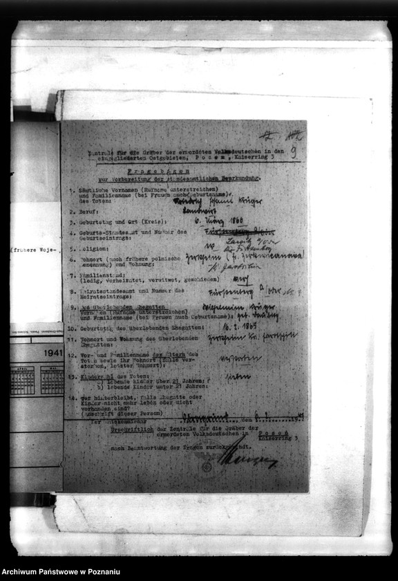 Obraz 13 z jednostki "Zur Fahrt im russische Gebiet- Materiały dotyczące Niemców - obywateli polskich, którzy zginęli w 1939 roku na ziemiach zajętych przez wojska radzieckie"