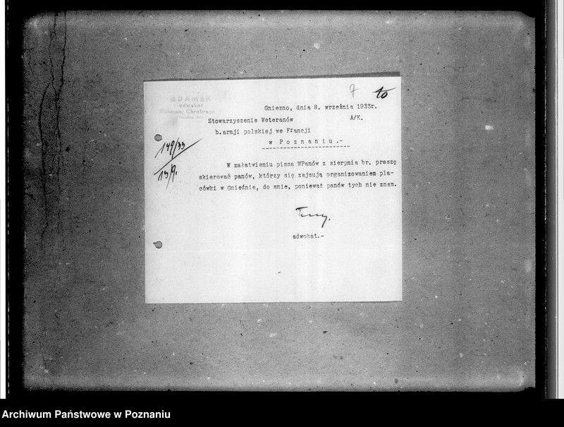 image.from.unit.number "Sprawy organizacyjne i personalne - korespondencja, ewidencja członków, skład zarządu, organizacja"