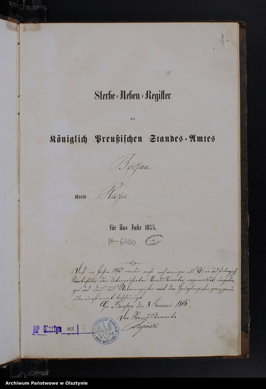 image.from.unit.number "Sterbe-Neben-Register Nr 1 - 71"